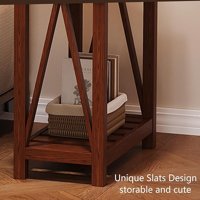 ChooChoo Farmhouse End Table, Narrow Side Table, Slim End Table - Image 5