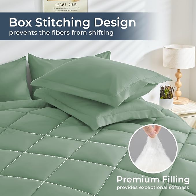 HEVUMYI Light Green Twin-XL Comforter Set - Image 4
