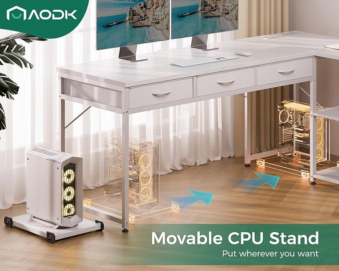 AODK 61 Inch L Shaped Computer Desk - Image 8