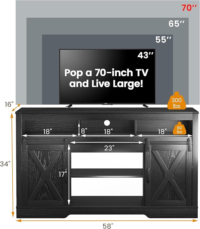 RoyalCraft Farmhouse TV Stand for 23" Fireplace - Image 6