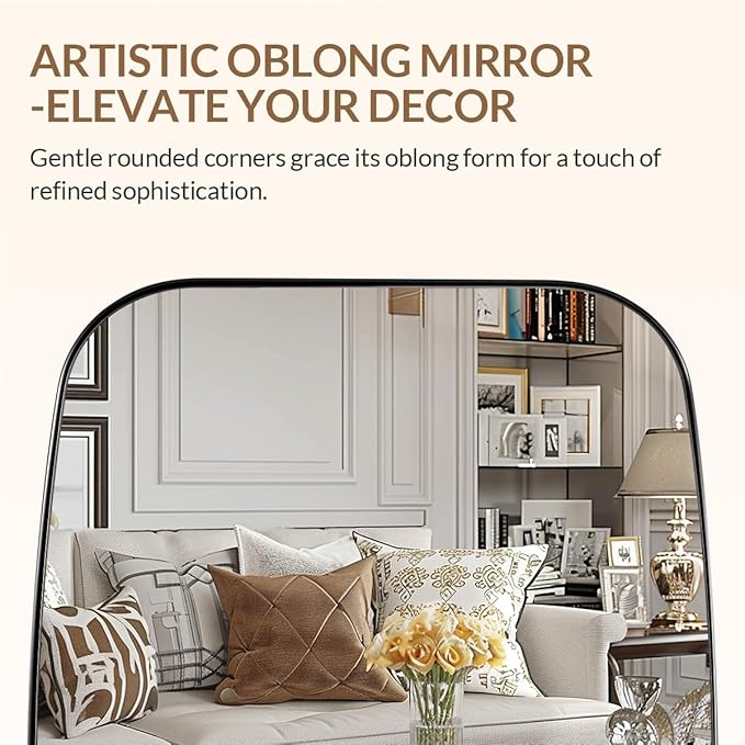 ANDY STAR Polished Chrome Mirror, 24x32 Oblong Bathroom Mirror - Image 7