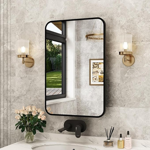 20x28 Inch Black Recessed Bathroom Medicine Cabinet by ACEMIRO