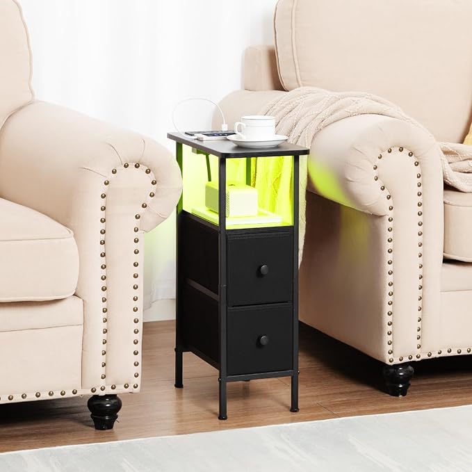 Narrow End Tables Living Room Set of 2 - Image 2