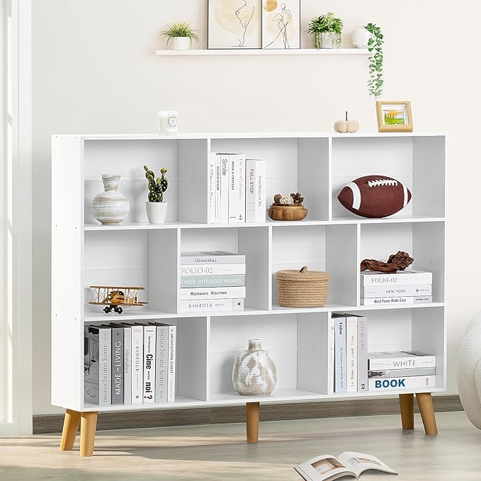 YAHARBO 10 Cube Large Bookshelf, 3 Tier Bookcase - Image 7
