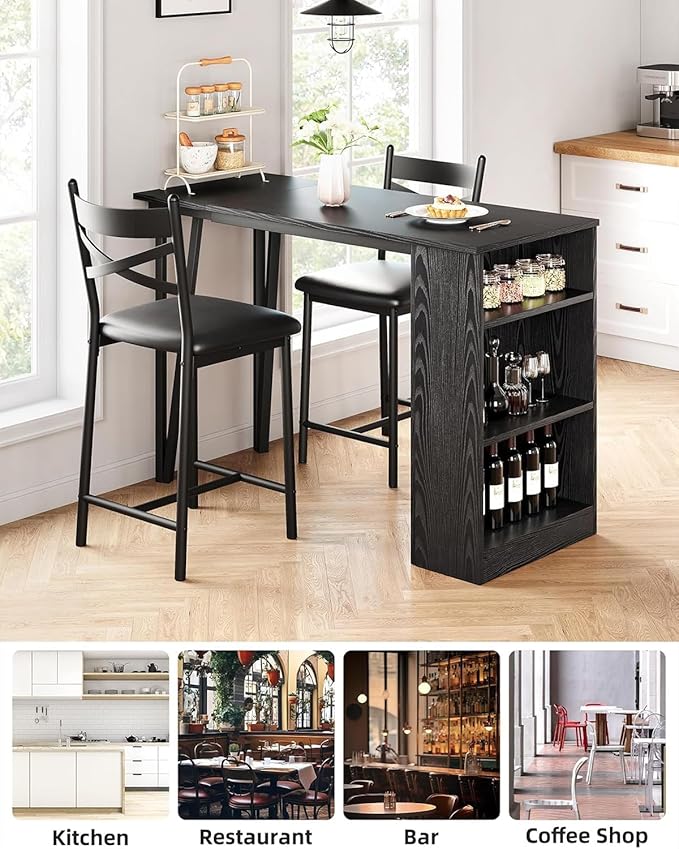 GAOMON 3 Piece Bar Table Set for 2, Bar Table and Chairs Set - Image 8