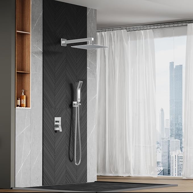 SR SUN RISE SRSH-F5043 Bathroom Luxury Rain Mixer Combo Set Wall Mounted - Image 9