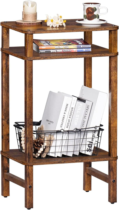 28in Tall Side Table 3-Tier Small Narrow End Table by YUFAM