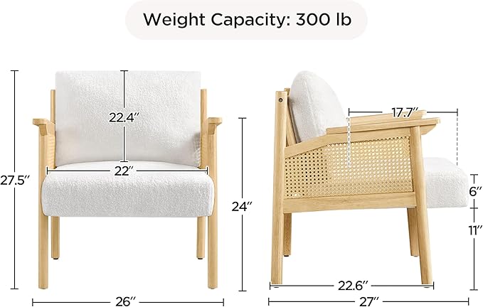 Yaheetech Accent Chair, Boucle Vanity Chair - Image 2