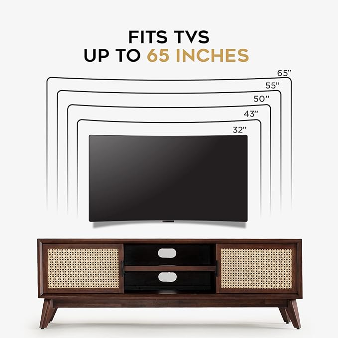 Bme Jasper Deluxe TV Console Table, Pre-Assembled Entertainment Center - Image 5