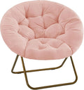 Saucer Chair Faux Fur with Soft and Thick Padded Seat Metal Frame, Modern Style by ELEVON