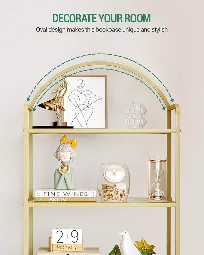 Bookcase Bookshelf, Tempered Glass Bookshelves, Slim Shelving Unit - Image 6
