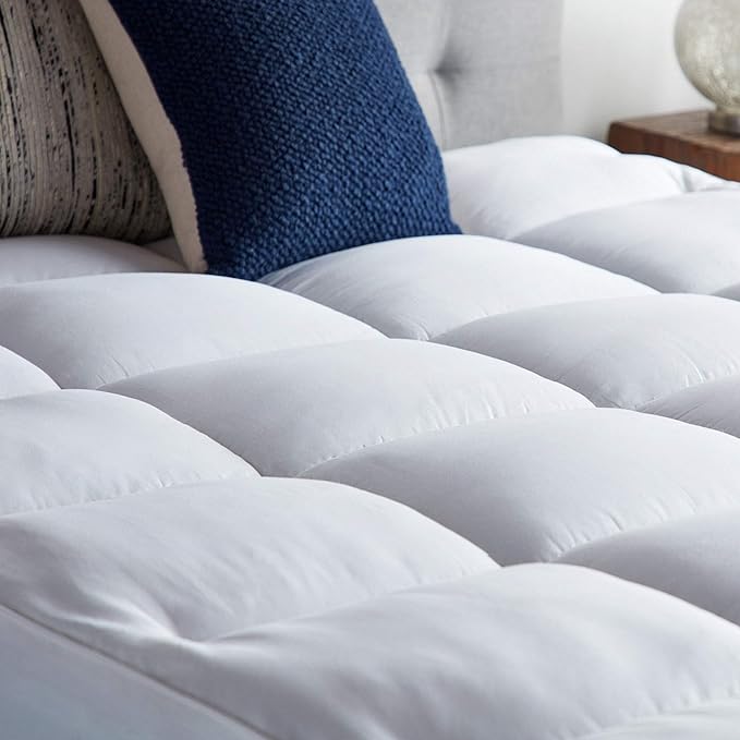 LUCID 4 Inch Down Alternative and Gel Memory Foam Mattress Three Toppers in - Image 4