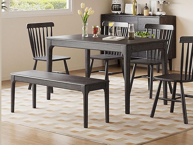 Dining Bench, Wood Bench Solid Oak Wooden Bench Indoor Dining Room Table Home - Image 3