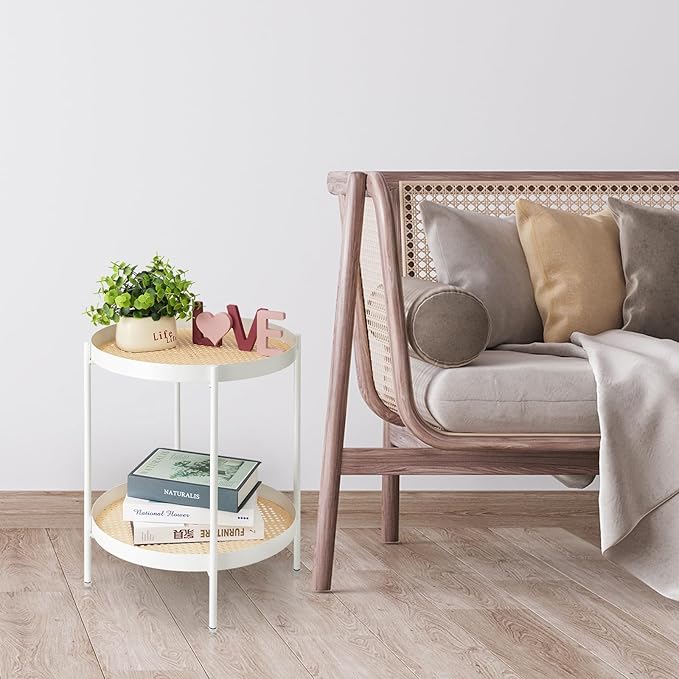 TeoKJ All Metal Side Table, 2 Tier Anti Rust End Table - Image 8