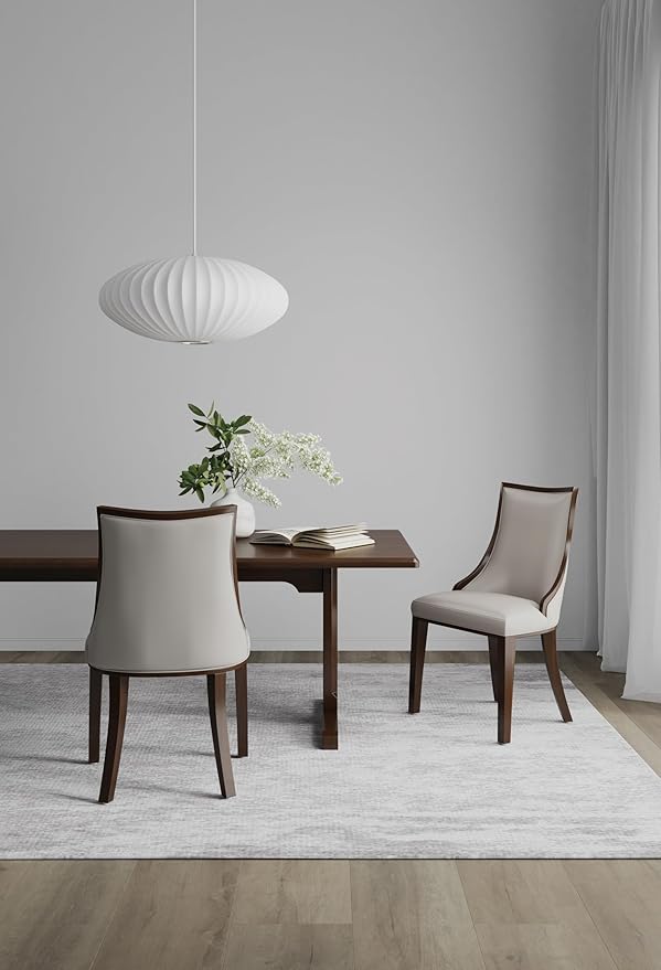 Manhattan Comfort Grand Avenue Faux Leather Dining Chairs, Parsons Accent - Image 2