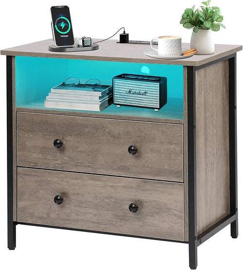 27 Inch Wide Night Stand, Large Wood Night Stand by Tykacna