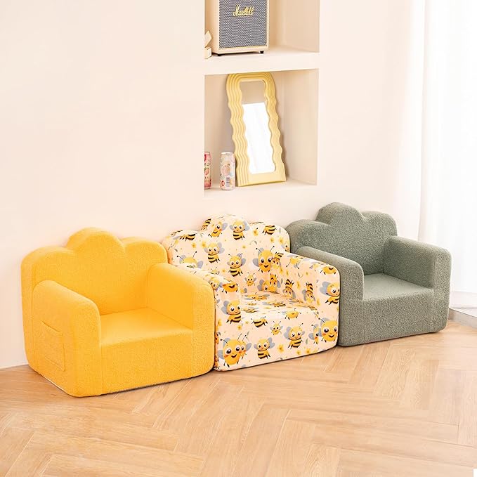 Tiita Kids Couch Plush Toddler Chair, Cloud-Like Glow in The Dark Kids Sofa - Image 7