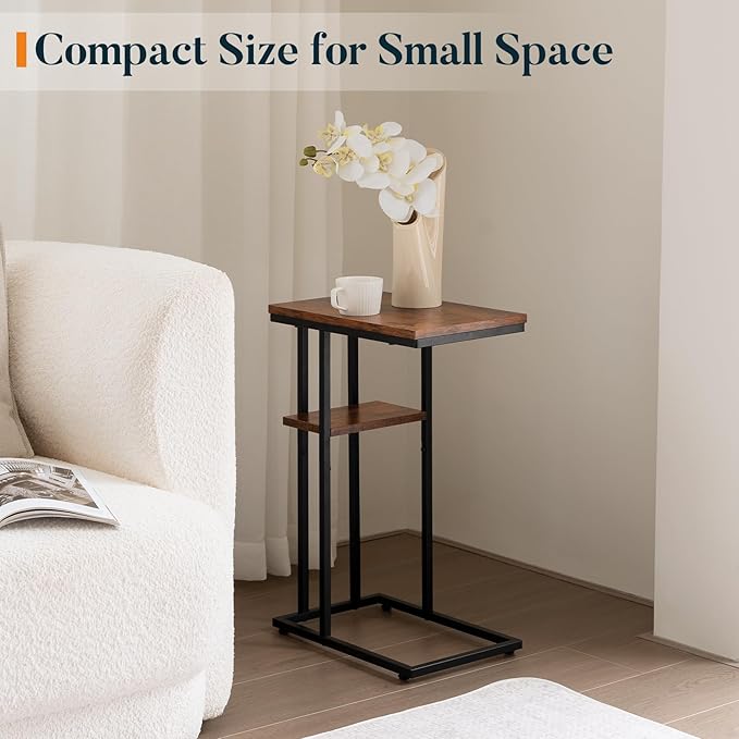 Yoobure C Table End Table Set of 2, Side Tables Living Room, C Shaped Side Table - Image 8