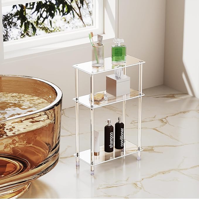 Clear Acrylic Narrow Side Table Set of 2 - Image 6