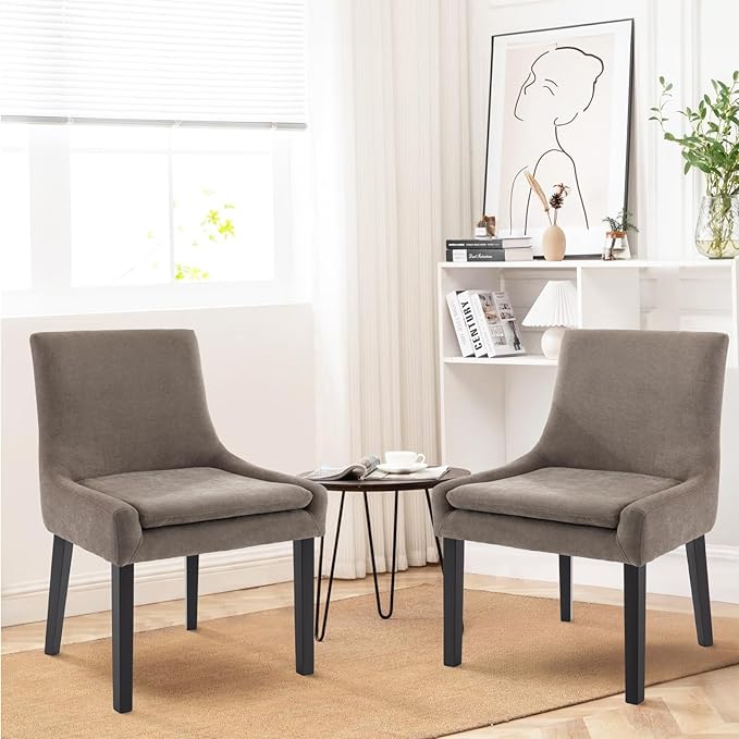 COLAMY Modern Dining Chairs Set of 6, Upholstered Corduroy Accent Side Leisure - Image 2