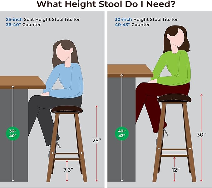 Nora 30" Backless Bar Stool, Saddle Seat Design, Solid Rubber Wood Frame - Image 6