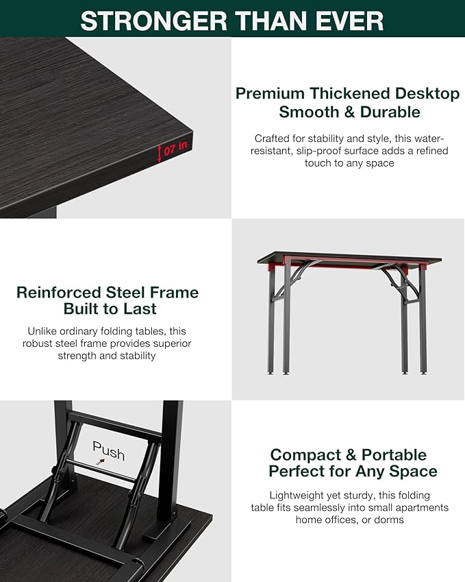 Frylr Small Folding Computer Desk – Portable 35.8 Inch Foldable Laptop Table - Image 6