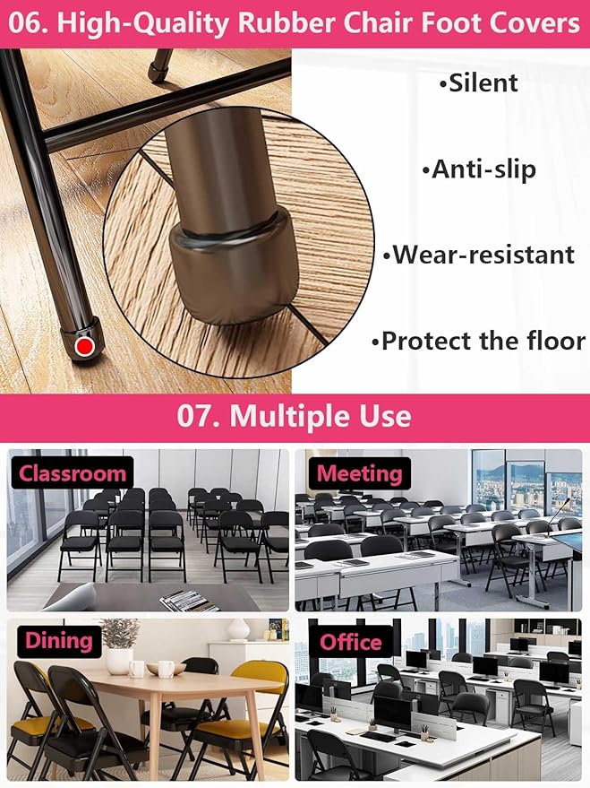 Black Padded Folding Chairs - Image 6