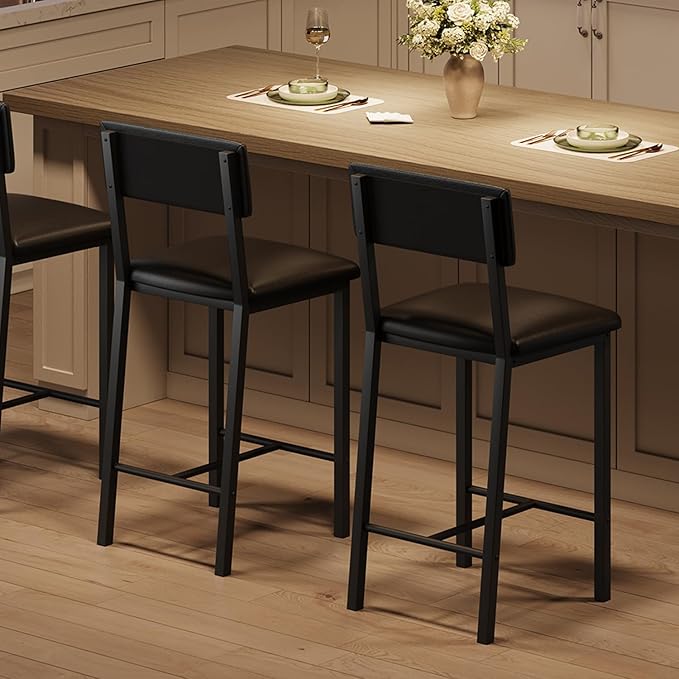 GarveeHome Bar Stools Set of 2, Counter Stools - Image 4