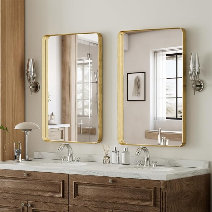 Bathroom Mirror 24x32 inch, Modern Round Corner Bathroom Vanity Mirror - Image 7