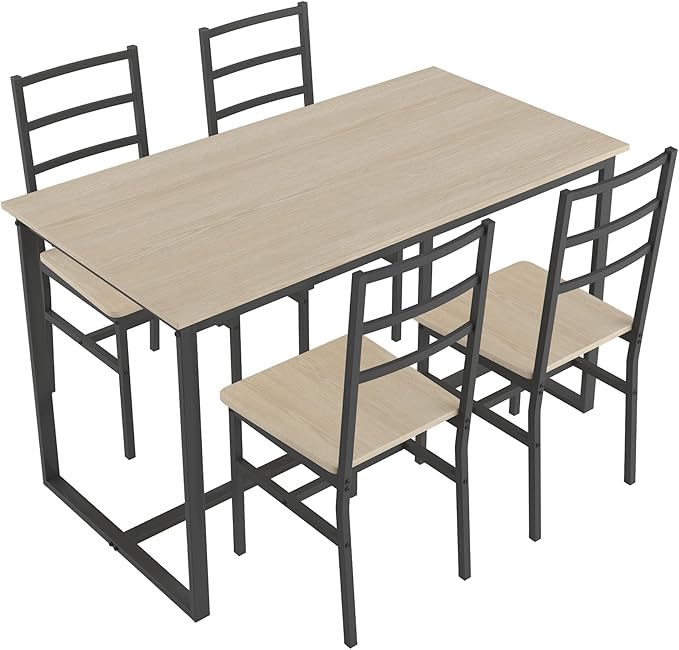 5-Piece Dining Table Set with 4 Chairs, 47.2" Kitchen Table Chairs Set of 4 - Image 9