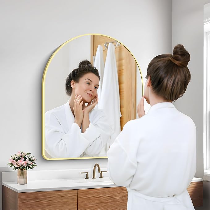 FORBATH Arched Bathroom Mirror 30x36 Inch, Arch Wall Mirror - Image 4