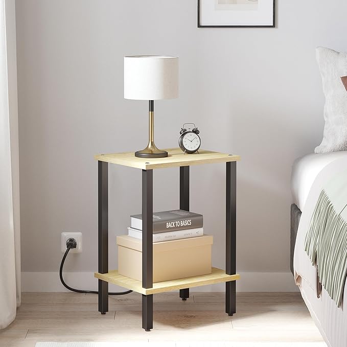 TUTOTAK End Table, Side Table, Nightstand, 2-Tier Storage Shelf, Sofa Side Table - Image 5