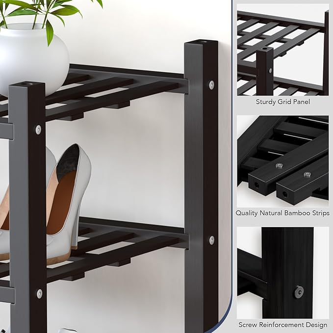 Haddockway small 6 Tier Bamboo Shoe Rack Storage Organizer, Small Space - Image 4