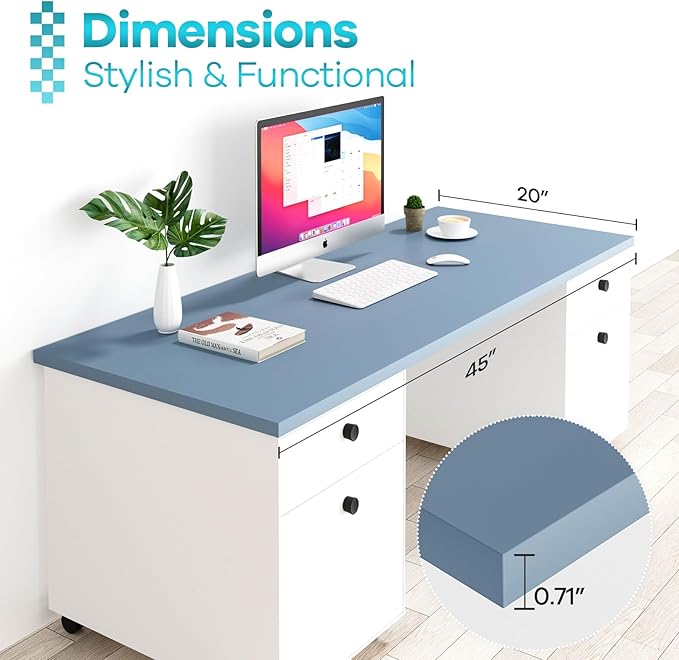 Kaboon 45x20 inch Table Top Universal, Solid One-Piece Desktop, Reversible - Image 3