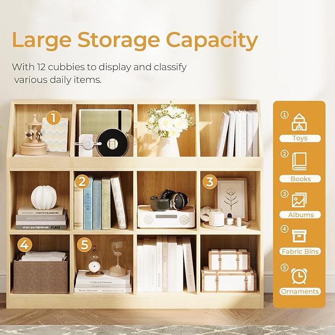 6-Cube Wooden Storage Bookcase - Image 5
