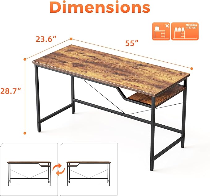 Computer Desk 55 X 24 inch, Gaming Desk - Image 2