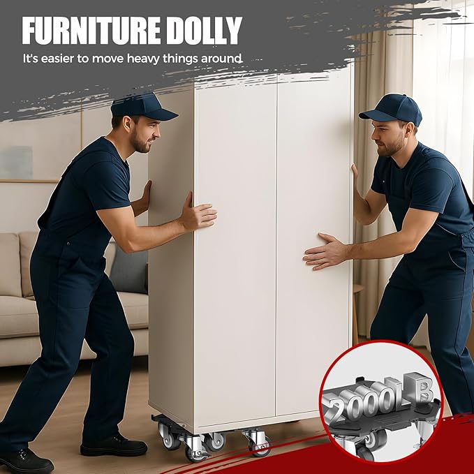 Upgraded Furniture Dolly Movers 5 Wheel Heavy Duty 3000LBS Capacity Carbon - Image 9