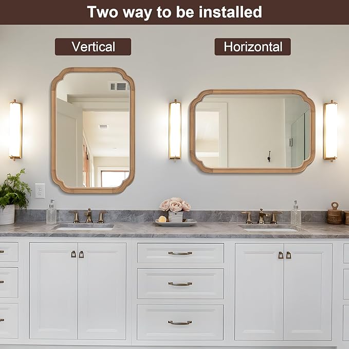 WallBeyond 24" x 36" Rounded Corner Arch Wall Mirror - Image 7