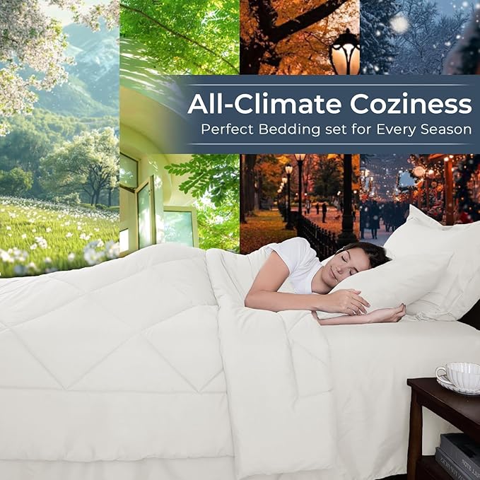 HEVUMYI Ivory Twin Comforter Set - Image 3