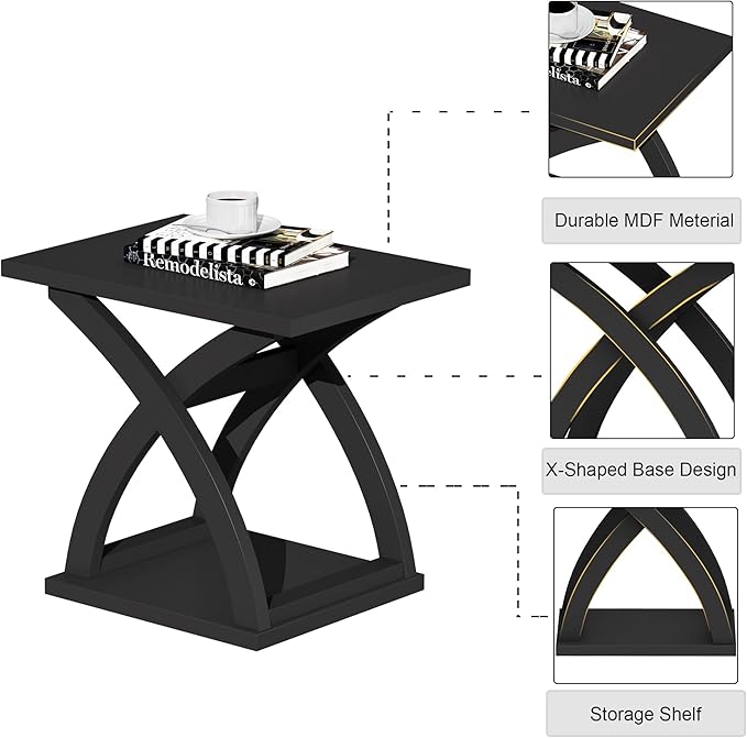 ChooChoo End Side Table Set of 2, Modern End Table - Image 3
