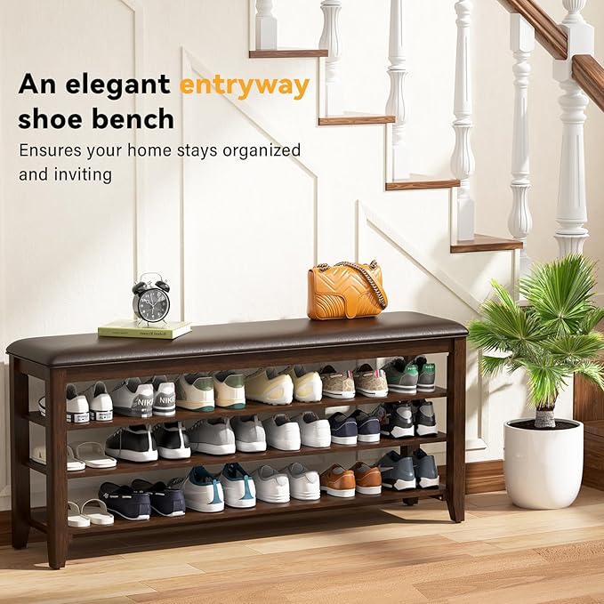 Shoe Bench Storage Rubberwood - Image 7
