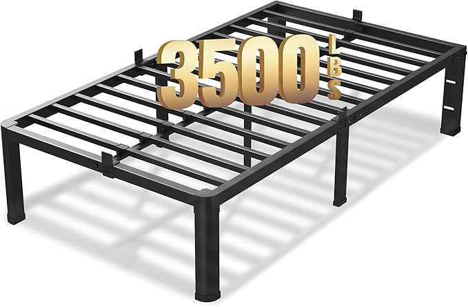 14 Inch Twin Size Bed Frame, 3500Lbs Heavy Duty Metal Platform by VIPSHOW