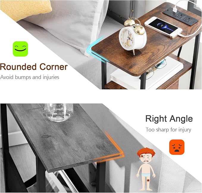 Narrow End Tables Living Room Set of 2 - Image 6
