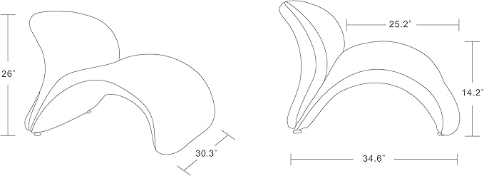 Manhattan Comfort Rosebud Modern Accent Chair Set of 2 in Wool Blend, Abstract - Image 3