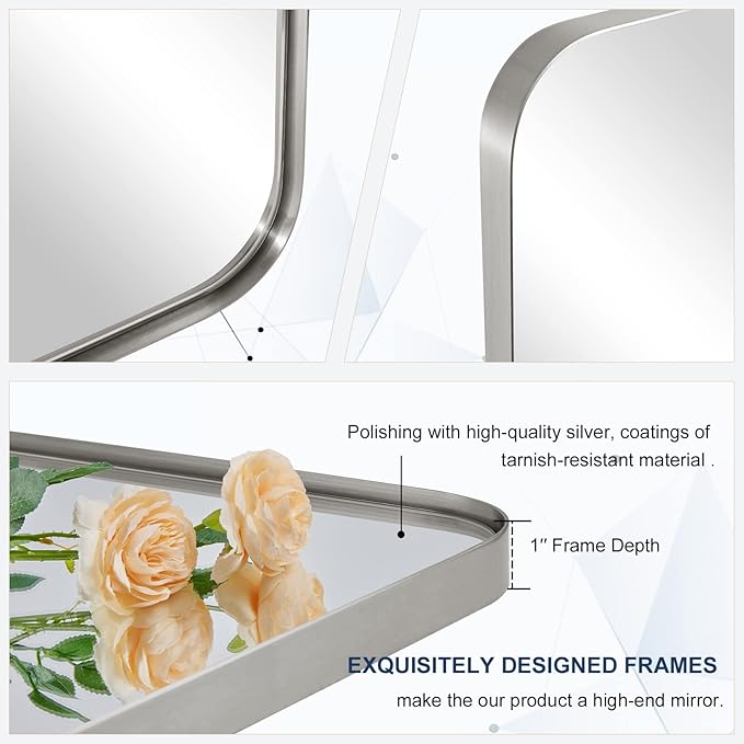 MOON MIRROR Brushed Nickel Pivot Mirror - Image 8