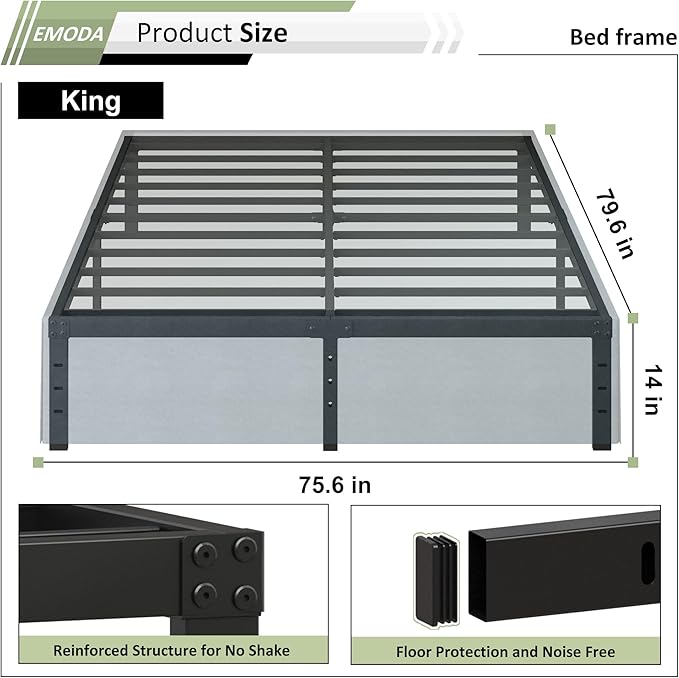 EMODA 14 Inch King Bed Frame - Image 2