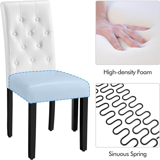 Yaheetech Dining Chairs Set of 6 Modern Style Faux Leather Dining Room Chairs - Image 8