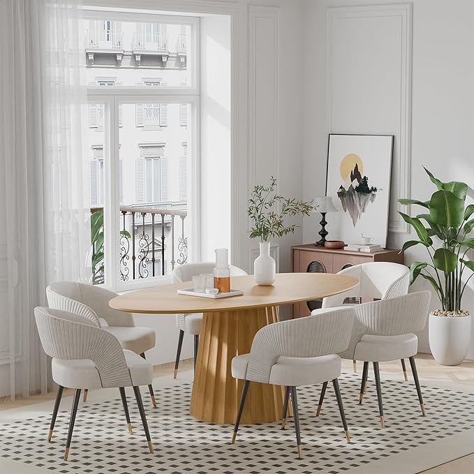 Casaphoria 67" Oval Dining Table, Modern Wood Kitchen Table - Image 8