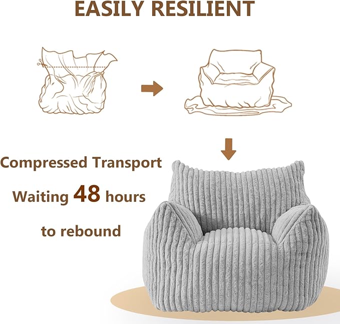 Giant Bean Bag Chairs for Adults Teens, Large Bean Bag Sofa Chairs - Image 7