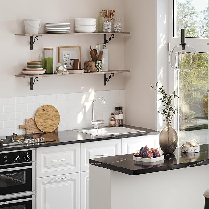 DINZI LVJ Long Wall Shelves, 39.4 Inch Large Floating Shelves Set of 2 - Image 7